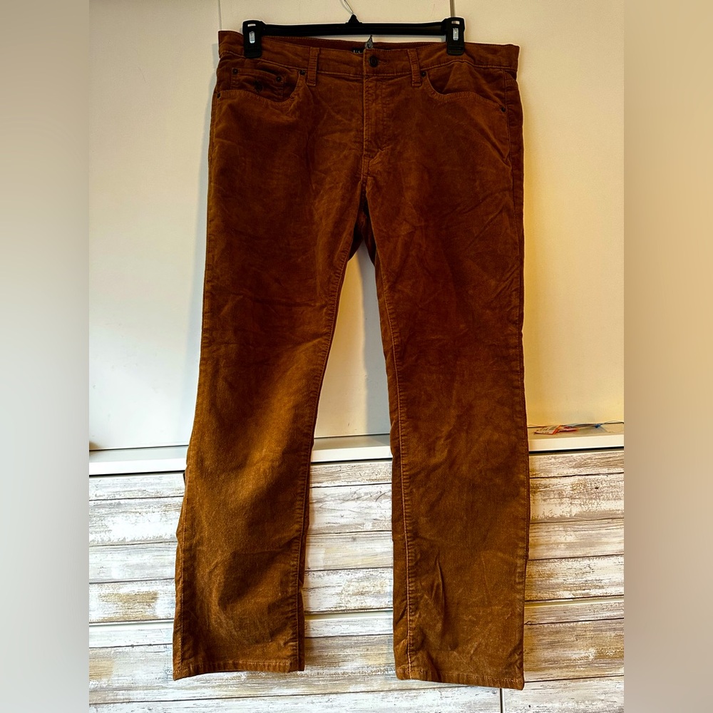 U.S. Polo Assn Corduroy Pants 🤎 36x30 Caramel Stretch Straight - Picture 1 of 7